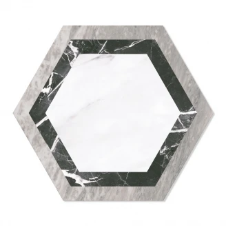 Marmor Hexagon Klinker Arga Grå Matt-Satin 29x33 cm-2